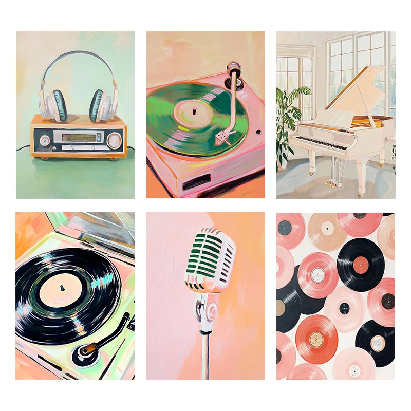 (Sin marco) Póster de arte mus - Picture Of Musical Instrument reseña y precio